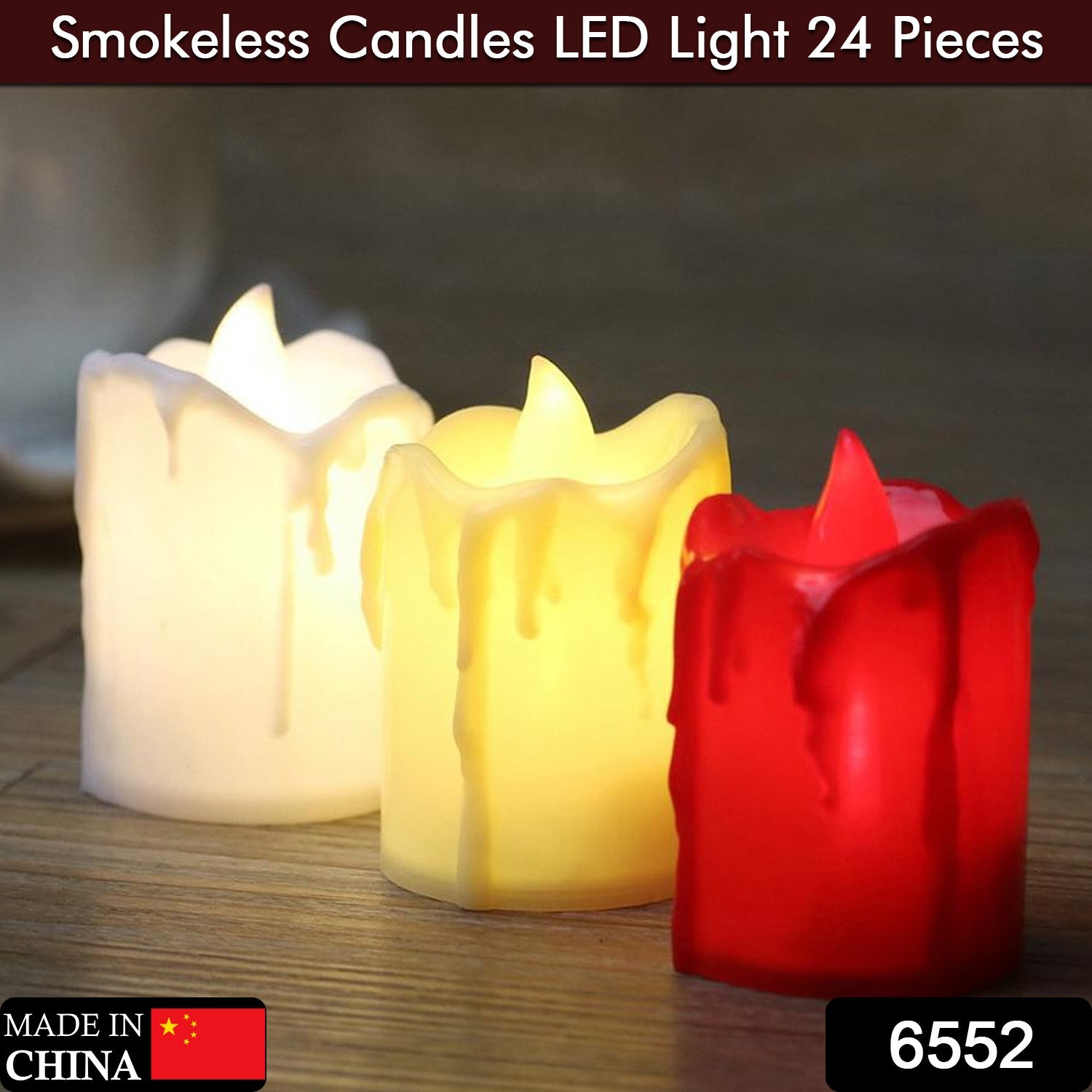 6552 Multicolor Flameless Melted Design Candles for Decoration (Set of 24pc) DeoDap 6552 Multicolor Flameless Melted Design Candles for Decoration (Set of 24pc) DeoDap